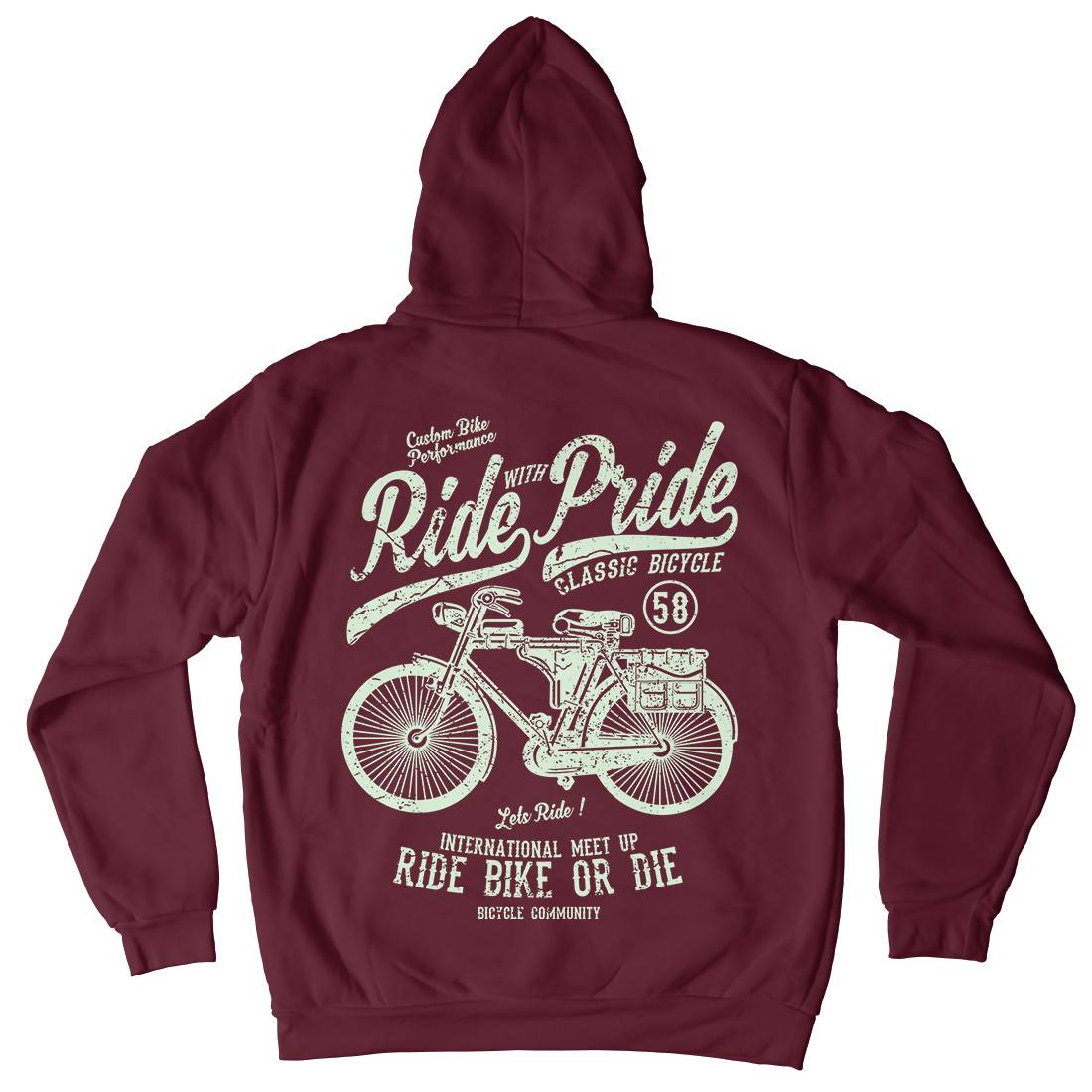 Ride With Pride Kids Crew Neck Hoodie Bikes A121