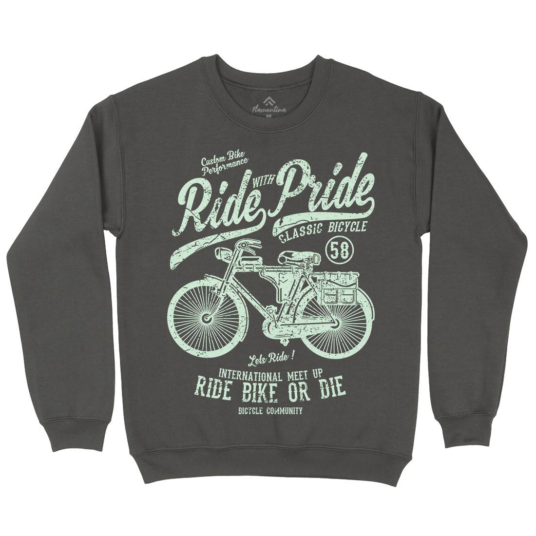 Ride With Pride Kids Crew Neck Sweatshirt Bikes A121