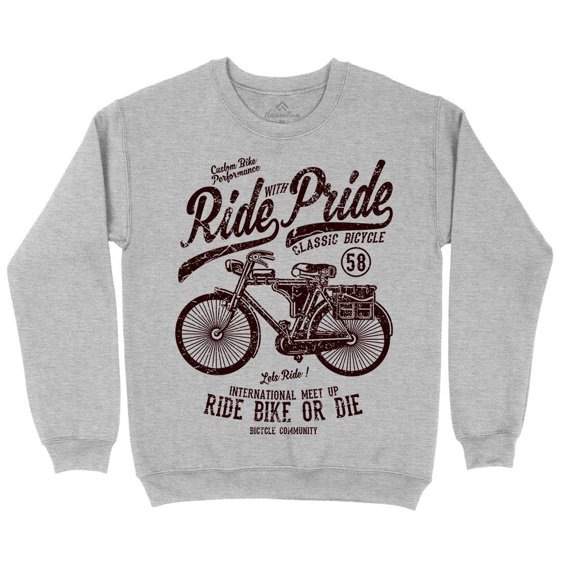 Ride With Pride Mens Crew Neck Sweatshirt Bikes A121