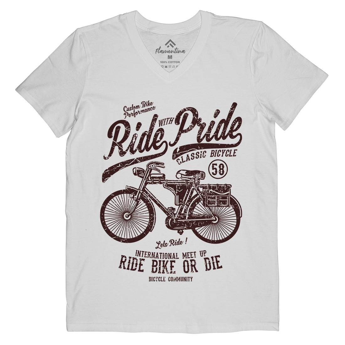 Ride With Pride Mens V-Neck T-Shirt Bikes A121