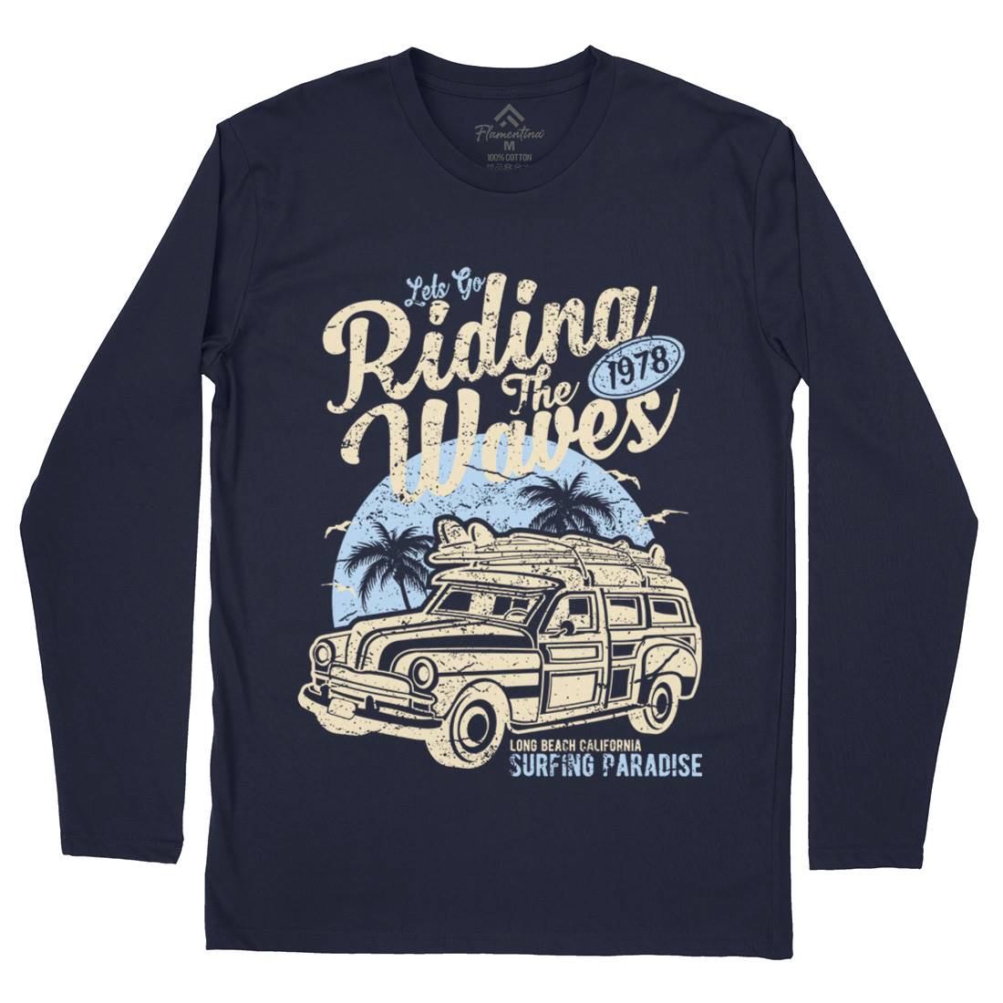 Riding The Waves Mens Long Sleeve T-Shirt Surf A122