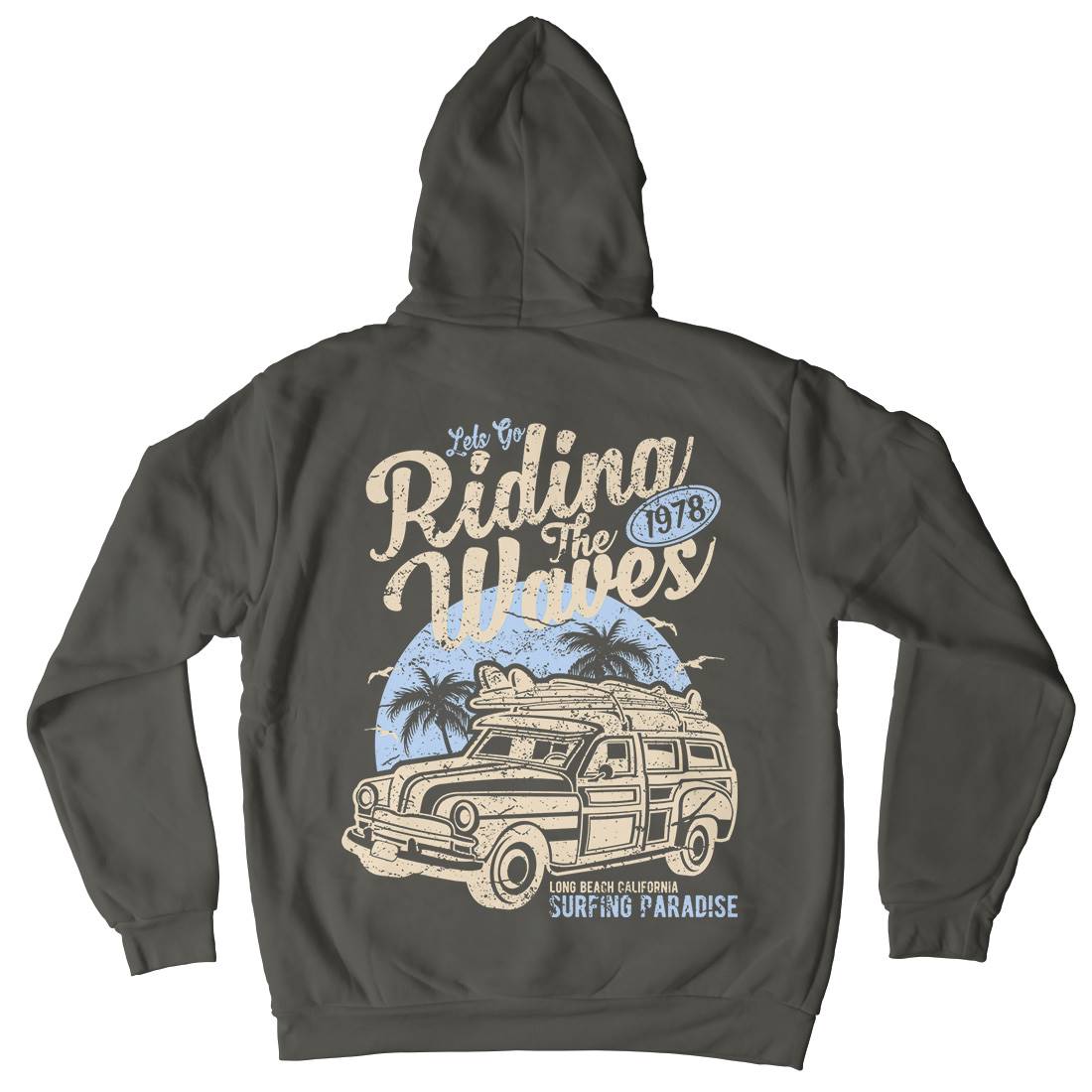 Riding The Waves Kids Crew Neck Hoodie Surf A122