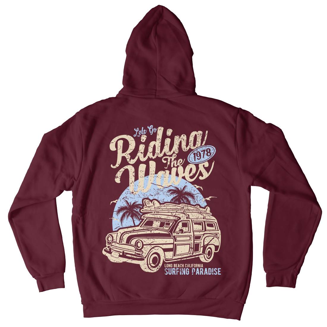 Riding The Waves Kids Crew Neck Hoodie Surf A122