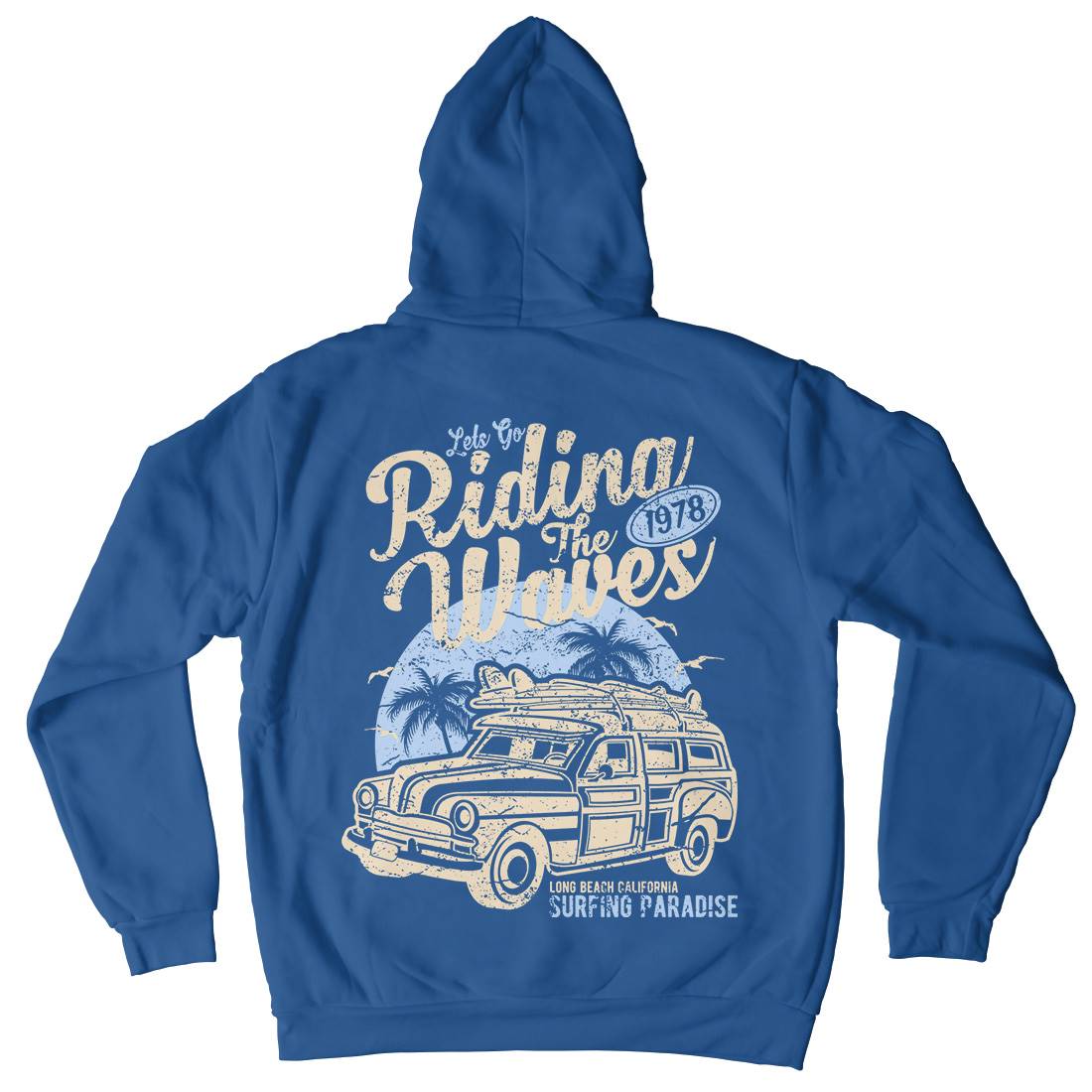 Riding The Waves Mens Hoodie With Pocket Surf A122