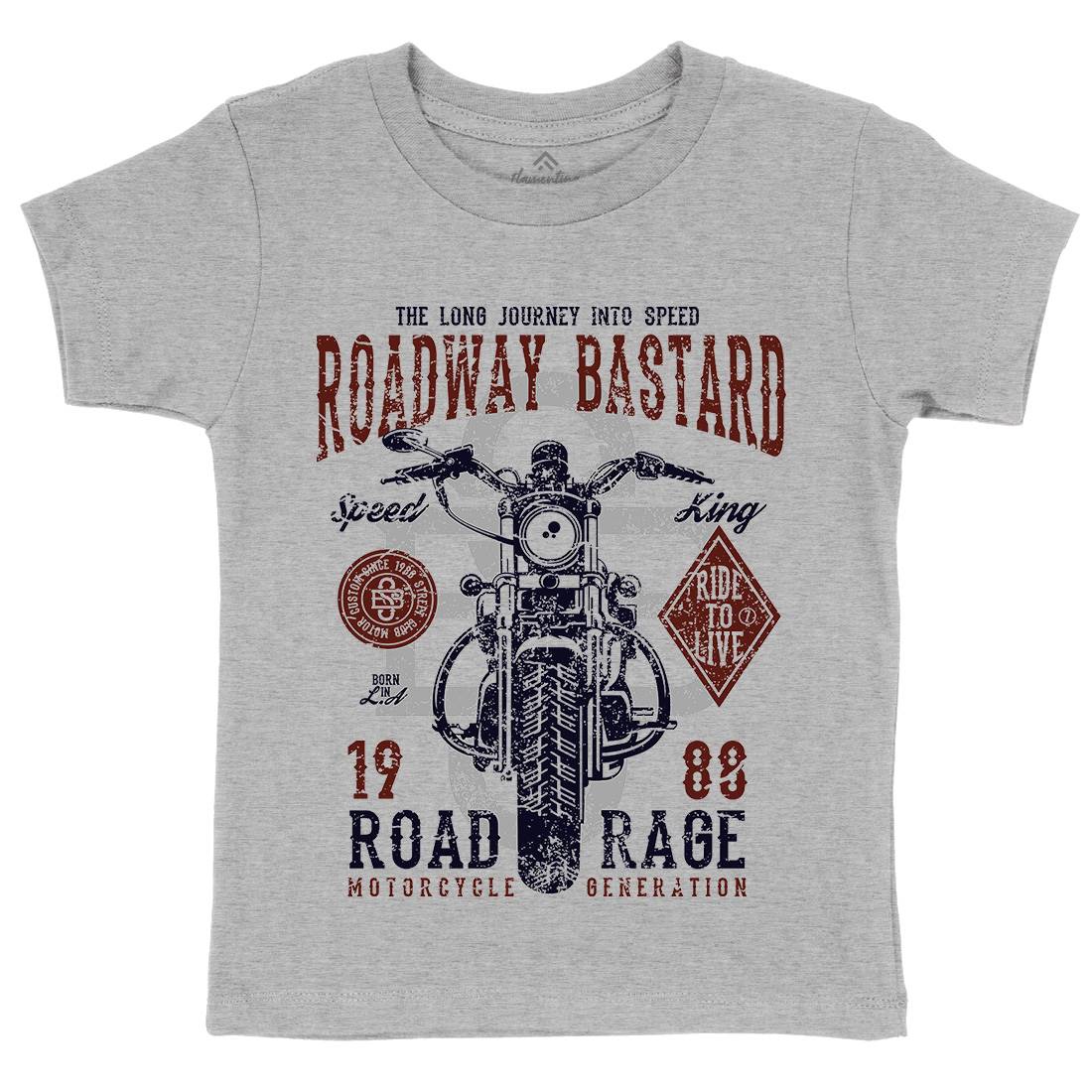 Roadway Bastard Kids Organic Crew Neck T-Shirt Motorcycles A123