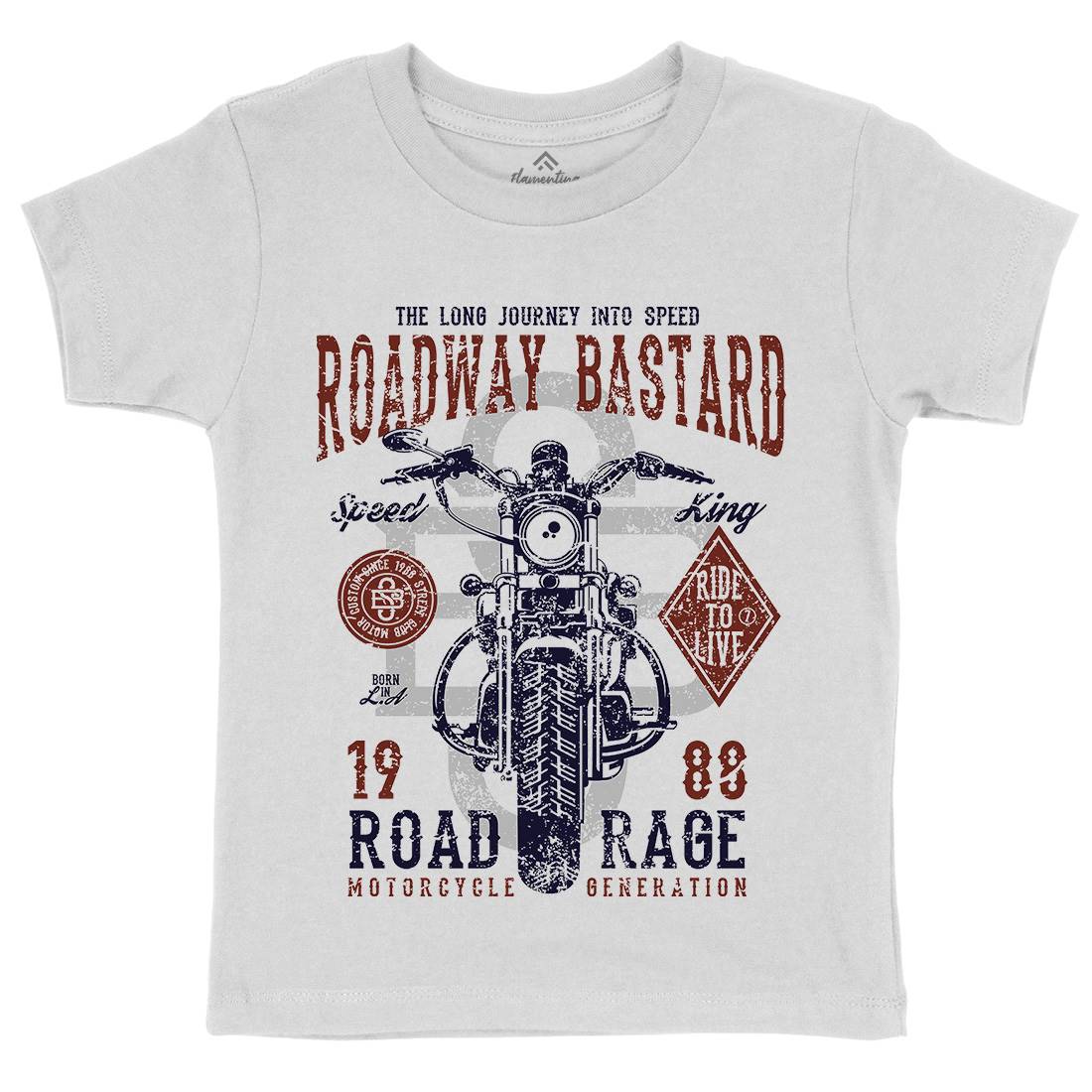 Roadway Bastard Kids Crew Neck T-Shirt Motorcycles A123
