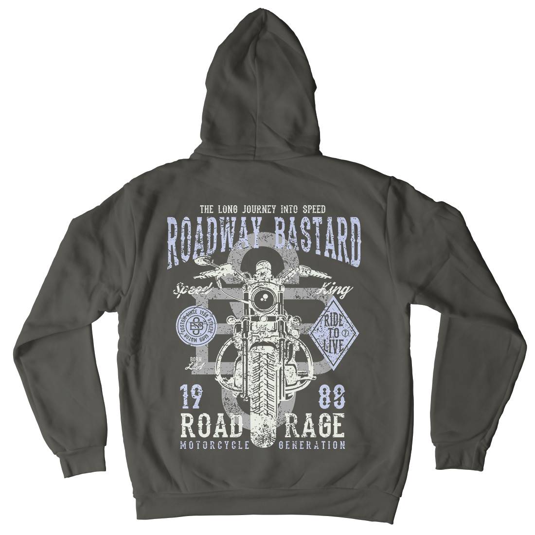 Roadway Bastard Kids Crew Neck Hoodie Motorcycles A123