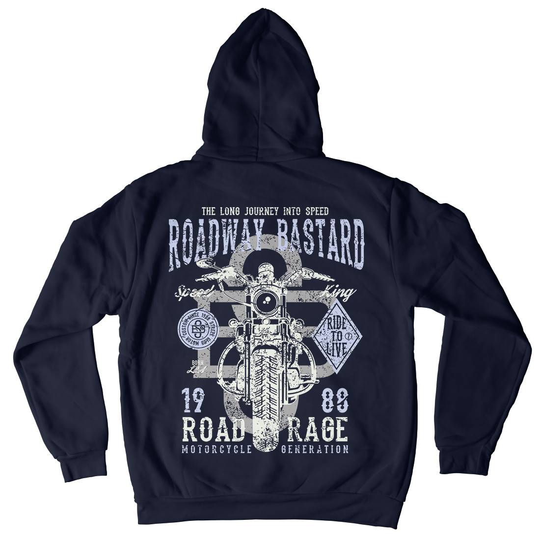 Roadway Bastard Kids Crew Neck Hoodie Motorcycles A123