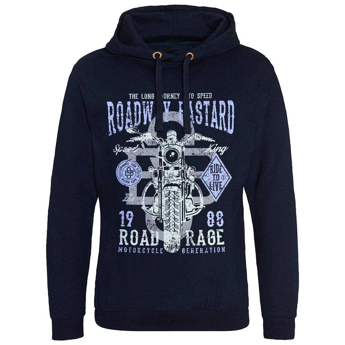 Roadway Bastard Mens Hoodie Without Pocket Motorcycles A123