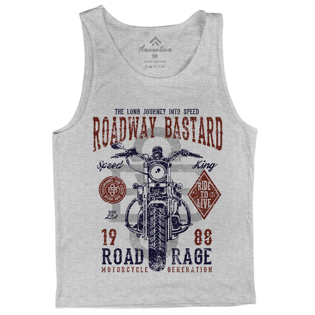 Roadway Bastard Mens Tank Top Vest Motorcycles A123