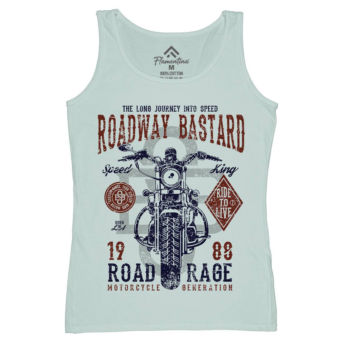 Roadway Bastard Womens Organic Tank Top Vest Motorcycles A123