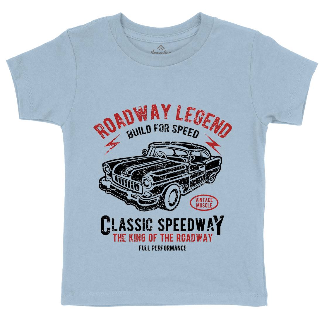 Roadway Legend Kids Crew Neck T-Shirt Cars A124