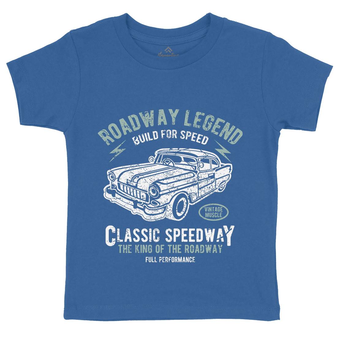 Roadway Legend Kids Organic Crew Neck T-Shirt Cars A124