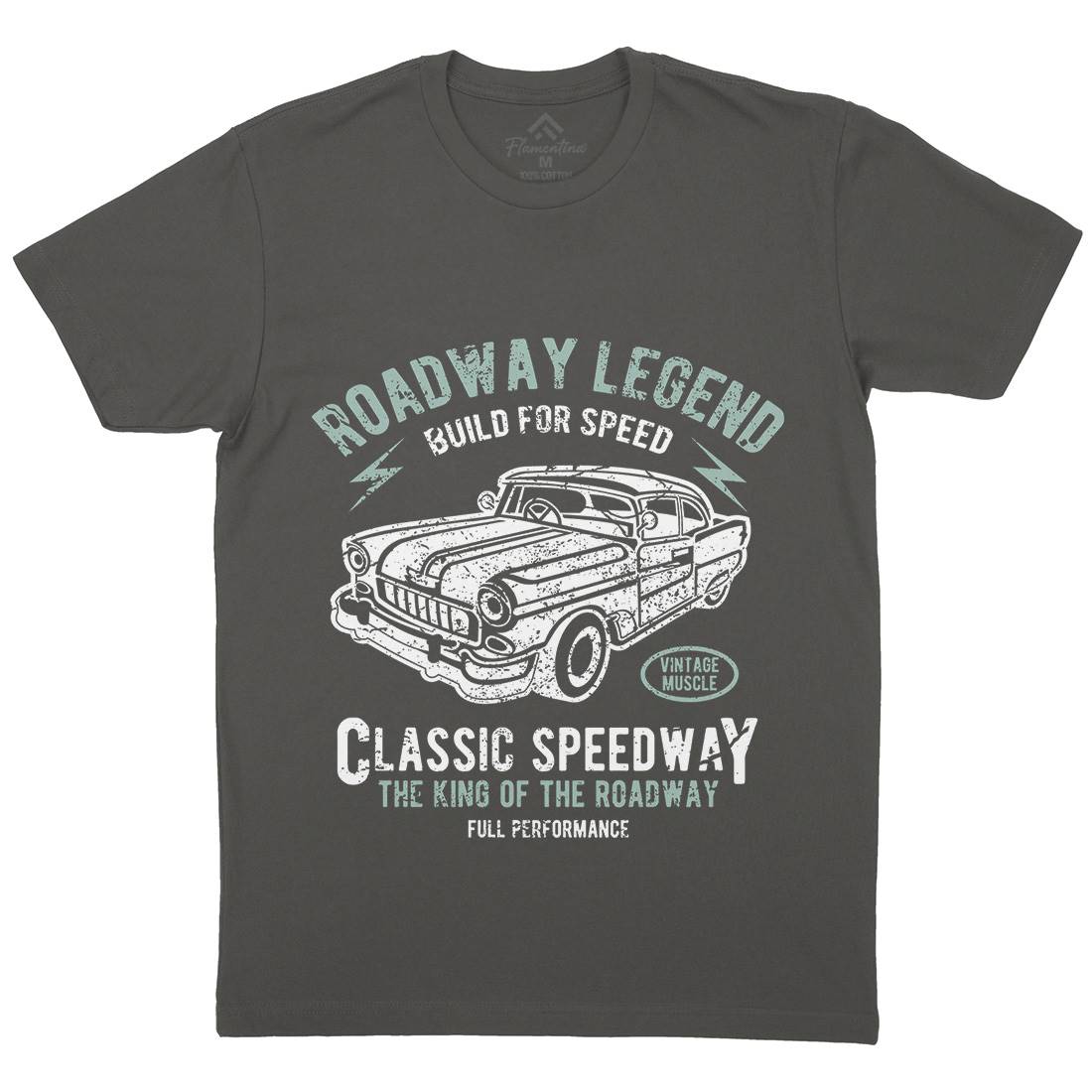 Roadway Legend Mens Crew Neck T-Shirt Cars A124