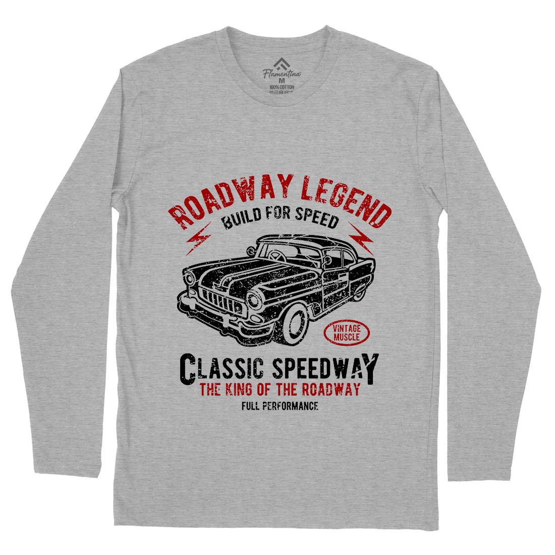 Roadway Legend Mens Long Sleeve T-Shirt Cars A124
