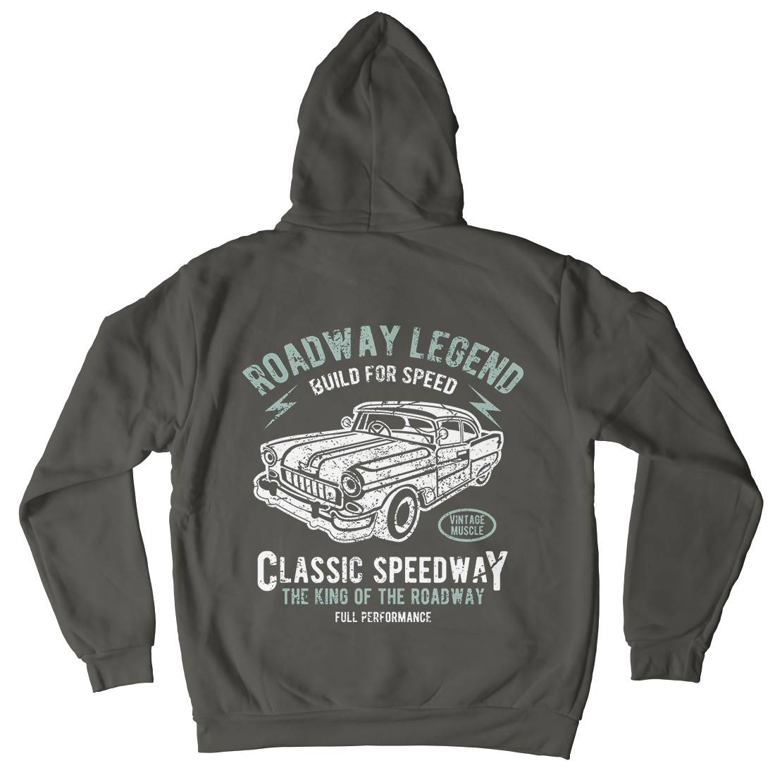 Roadway Legend Mens Hoodie With Pocket Cars A124