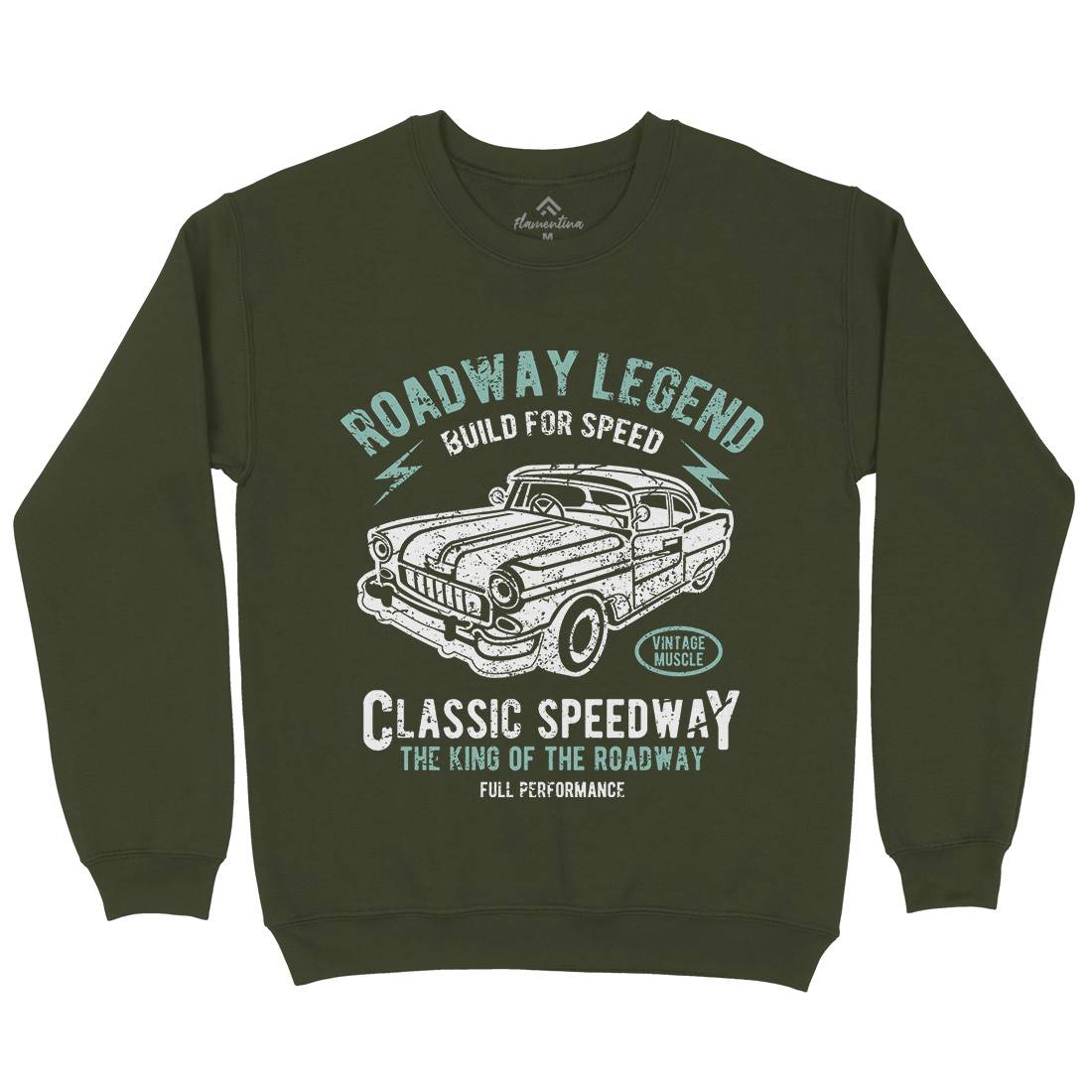 Roadway Legend Mens Crew Neck Sweatshirt Cars A124