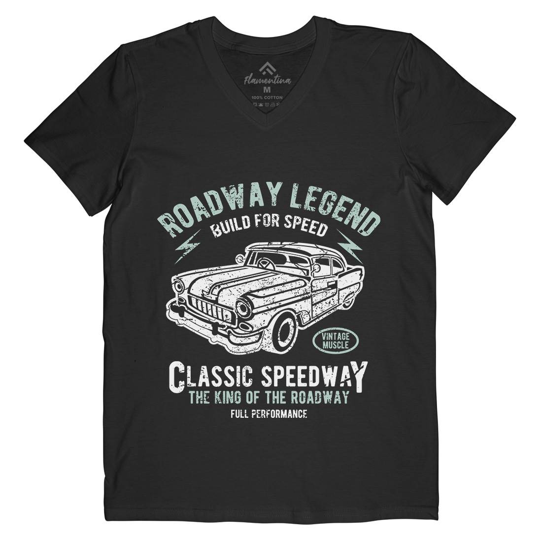 Roadway Legend Mens V-Neck T-Shirt Cars A124