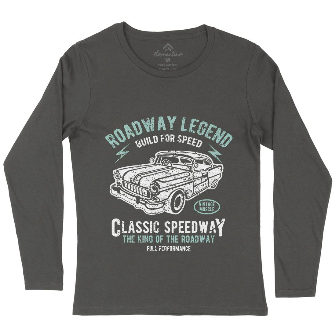 Roadway Legend Womens Long Sleeve T-Shirt Cars A124