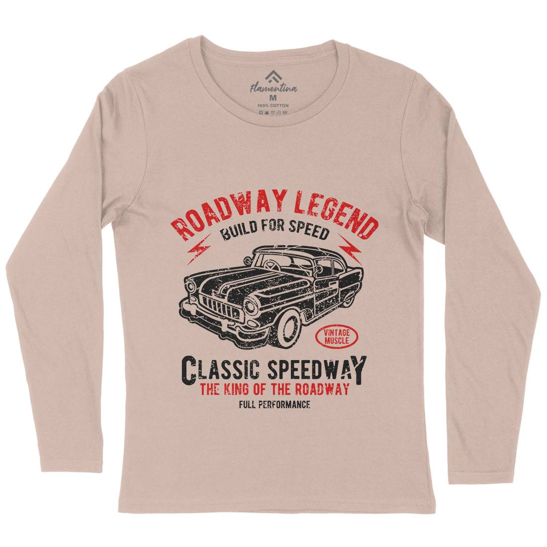 Roadway Legend Womens Long Sleeve T-Shirt Cars A124