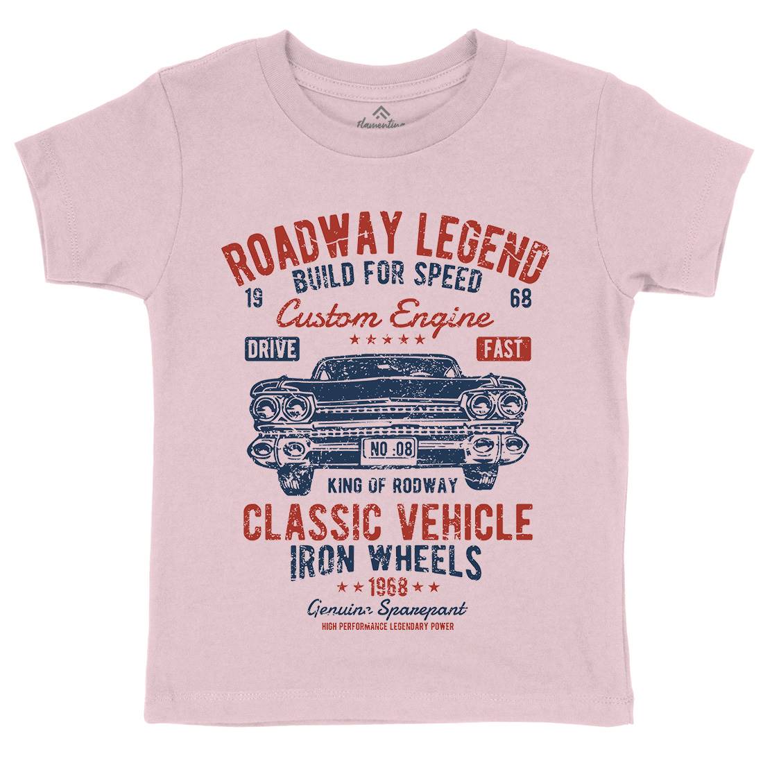 Roadway Legend Kids Organic Crew Neck T-Shirt Cars A125