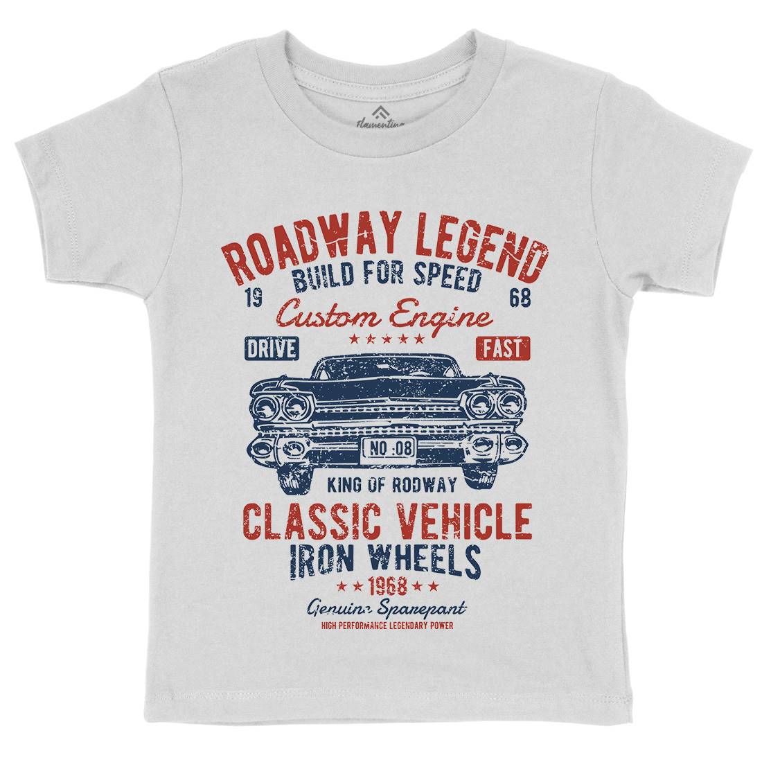 Roadway Legend Kids Crew Neck T-Shirt Cars A125