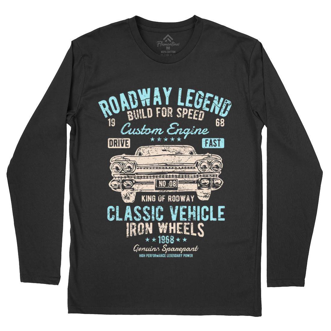 Roadway Legend Mens Long Sleeve T-Shirt Cars A125