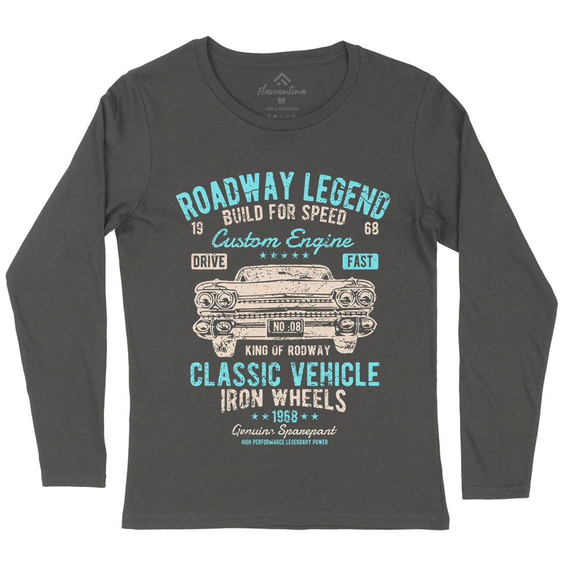 Roadway Legend Womens Long Sleeve T-Shirt Cars A125