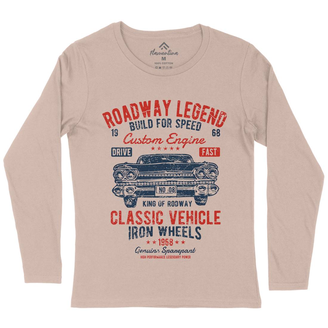 Roadway Legend Womens Long Sleeve T-Shirt Cars A125