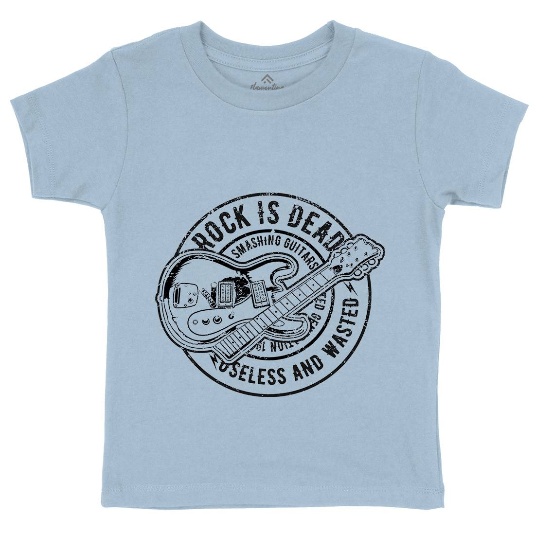 Rock Is Dead Kids Organic Crew Neck T-Shirt Music A126