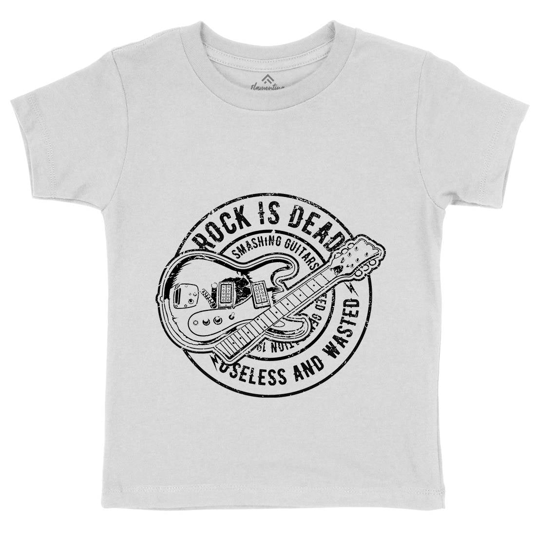 Rock Is Dead Kids Crew Neck T-Shirt Music A126