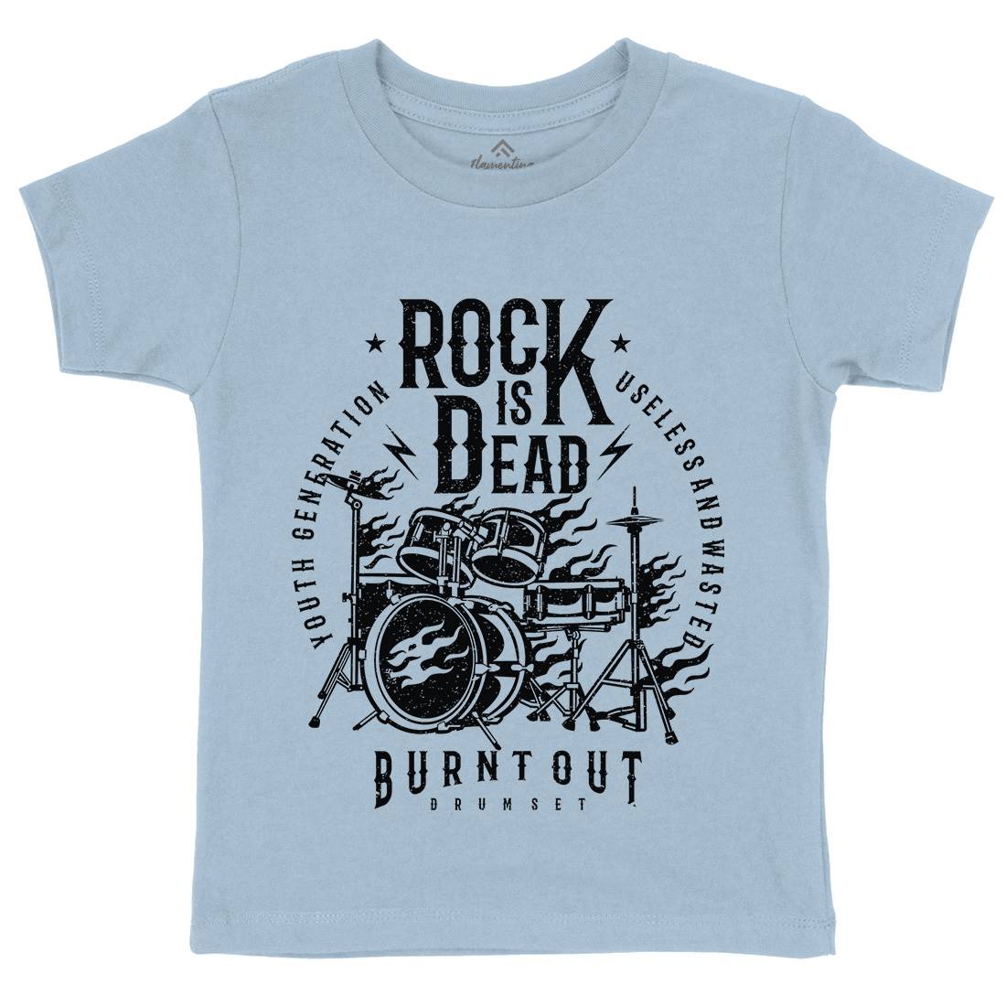 Rock Is Dead Kids Organic Crew Neck T-Shirt Music A127