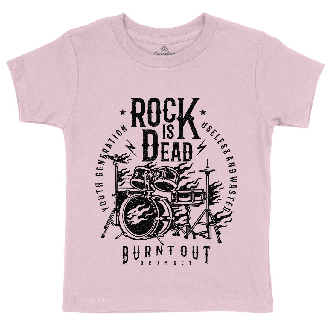 Rock Is Dead Kids Crew Neck T-Shirt Music A127