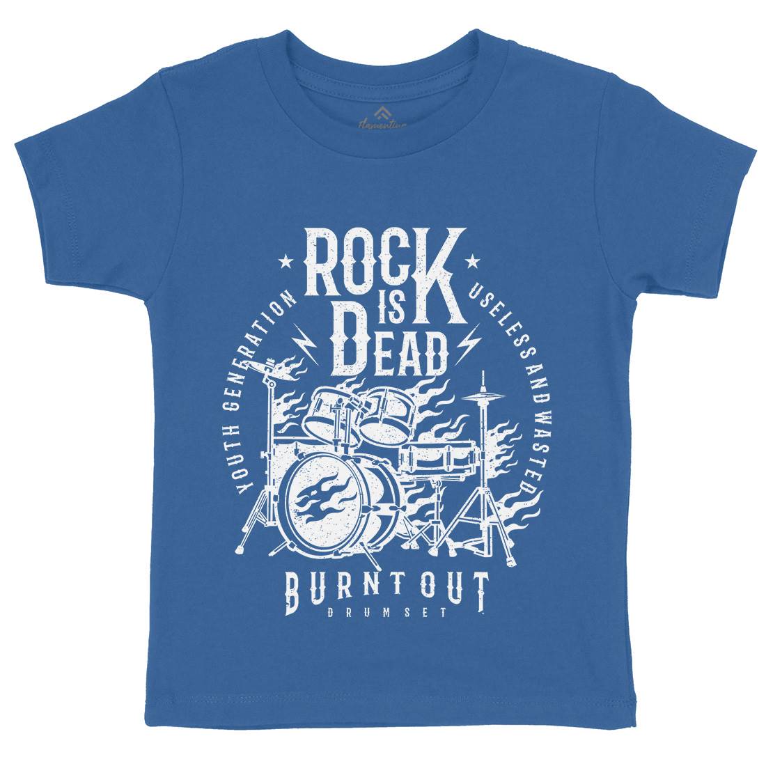 Rock Is Dead Kids Crew Neck T-Shirt Music A127