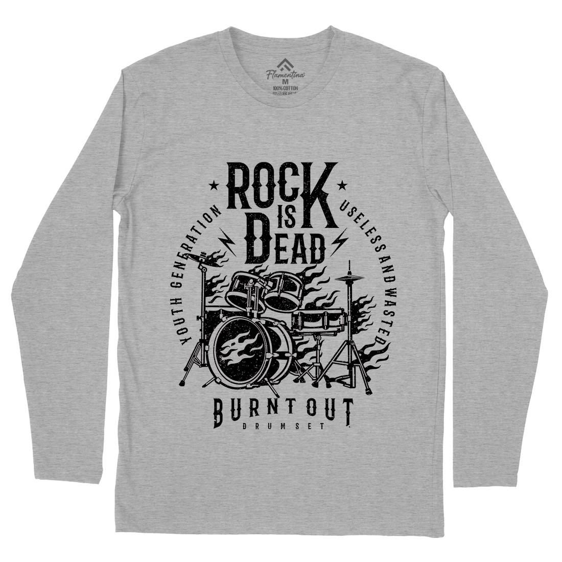 Rock Is Dead Mens Long Sleeve T-Shirt Music A127