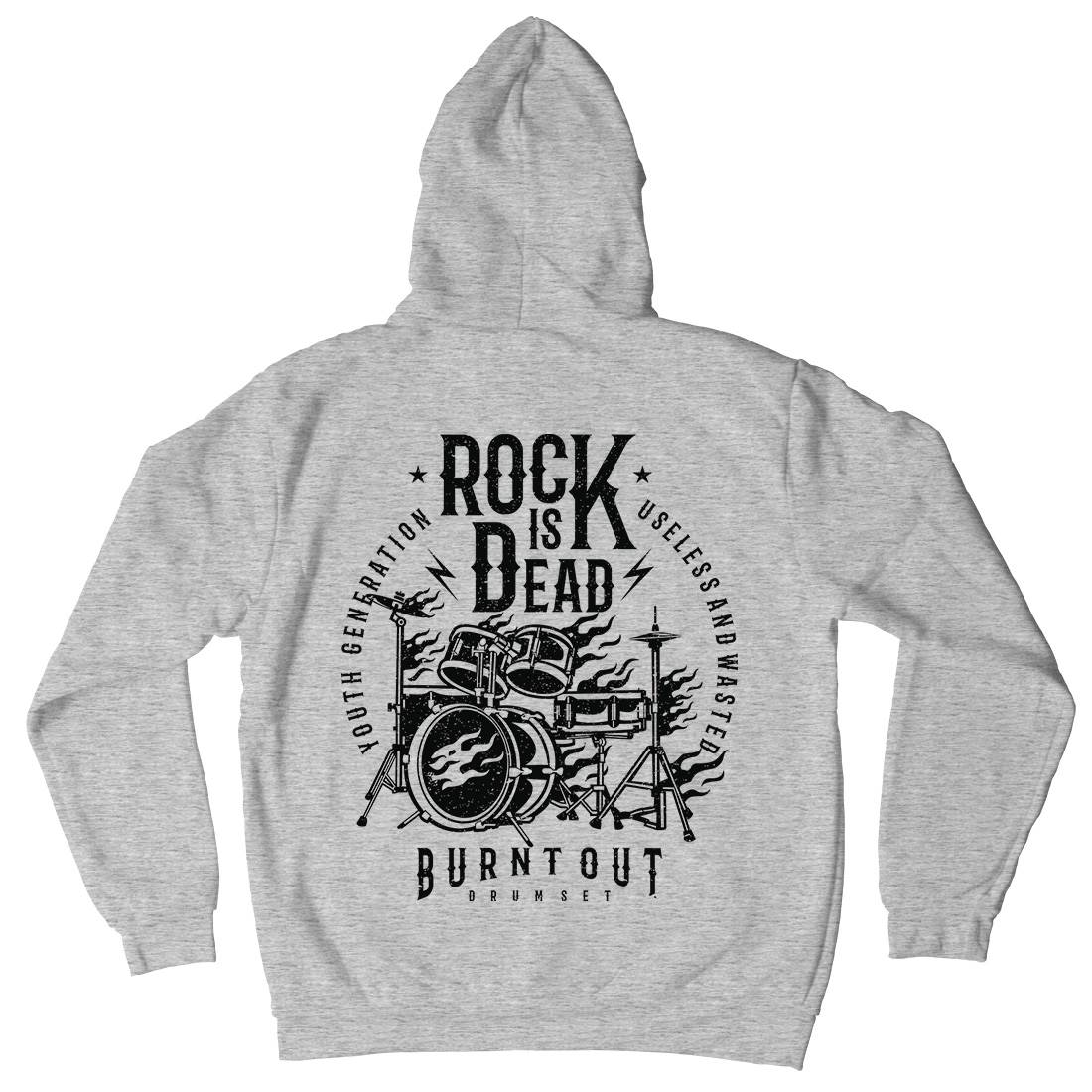 Rock Is Dead Mens Hoodie With Pocket Music A127