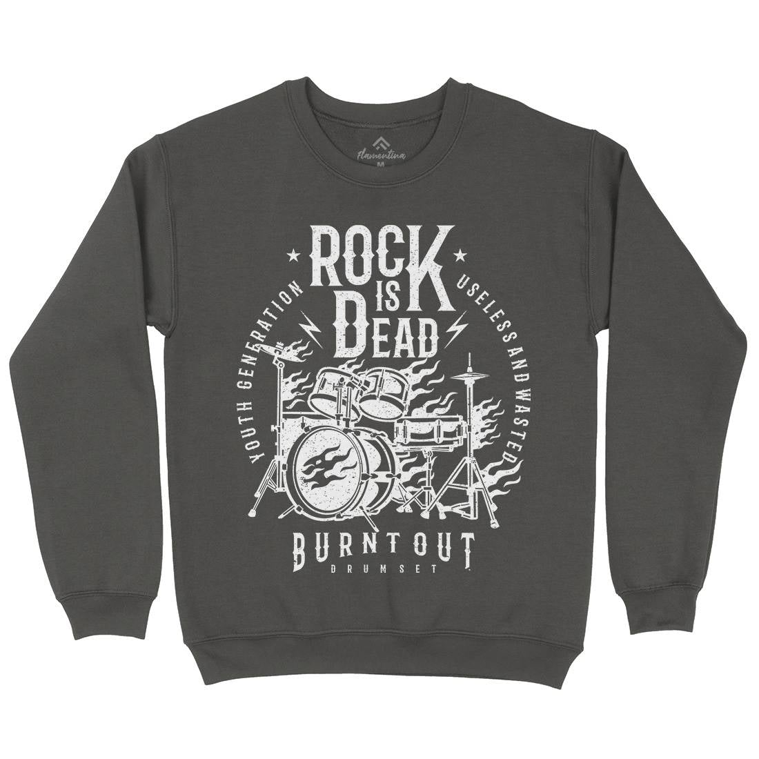 Rock Is Dead Mens Crew Neck Sweatshirt Music A127