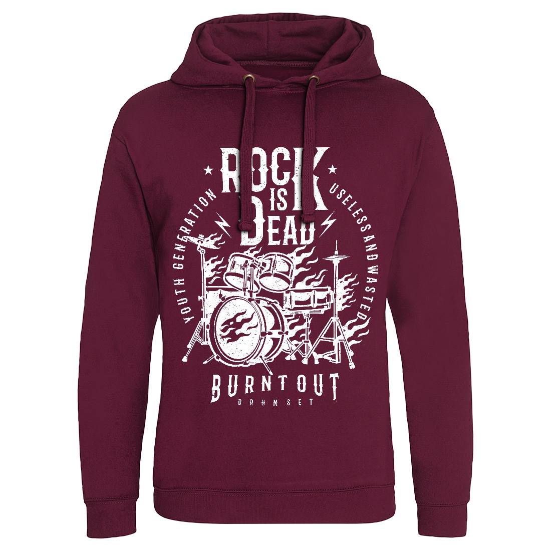 Rock Is Dead Mens Hoodie Without Pocket Music A127