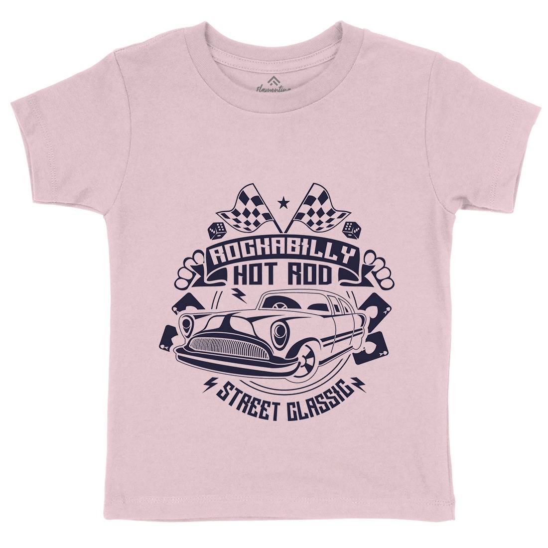 Rockabilly Hotrod Kids Crew Neck T-Shirt Cars A128