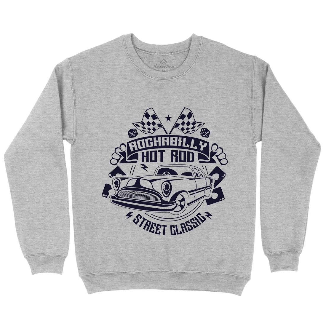 Rockabilly Hotrod Mens Crew Neck Sweatshirt Cars A128