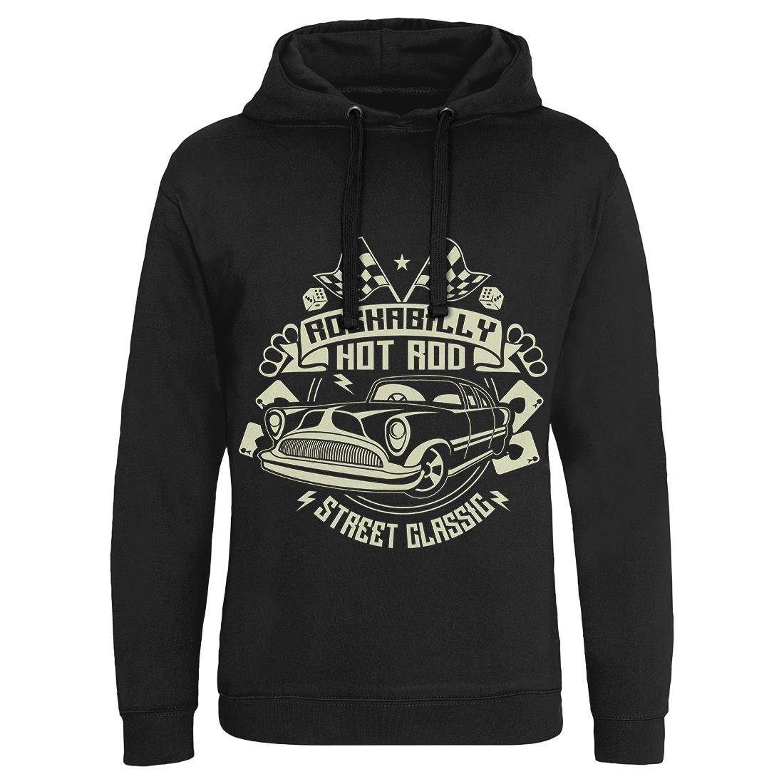 Rockabilly Hotrod Mens Hoodie Without Pocket Cars A128