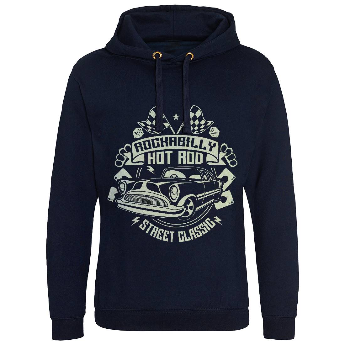 Rockabilly Hotrod Mens Hoodie Without Pocket Cars A128