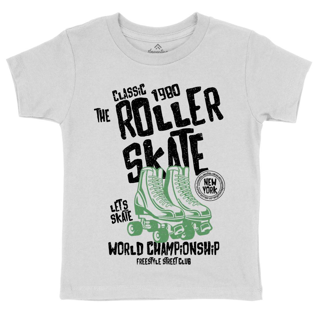 Roller Kids Organic Crew Neck T-Shirt Skate A129