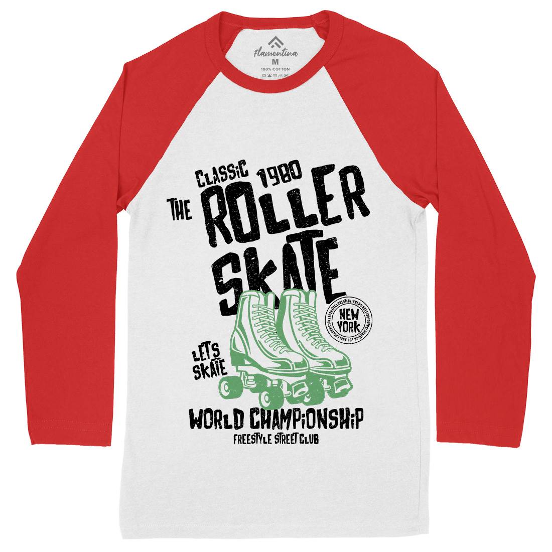 Roller Mens Long Sleeve Baseball T-Shirt Skate A129