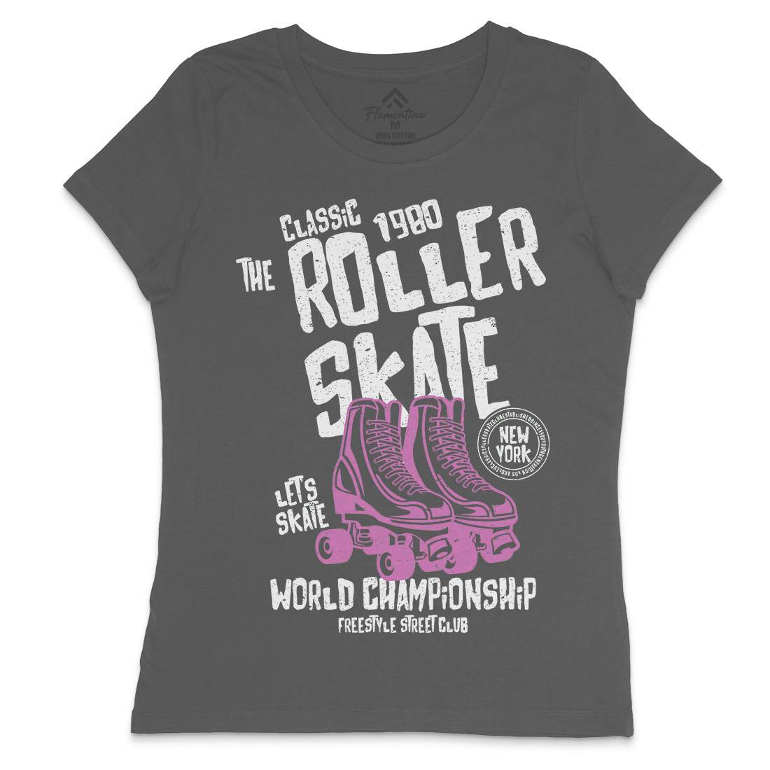Roller Womens Crew Neck T-Shirt Skate A129