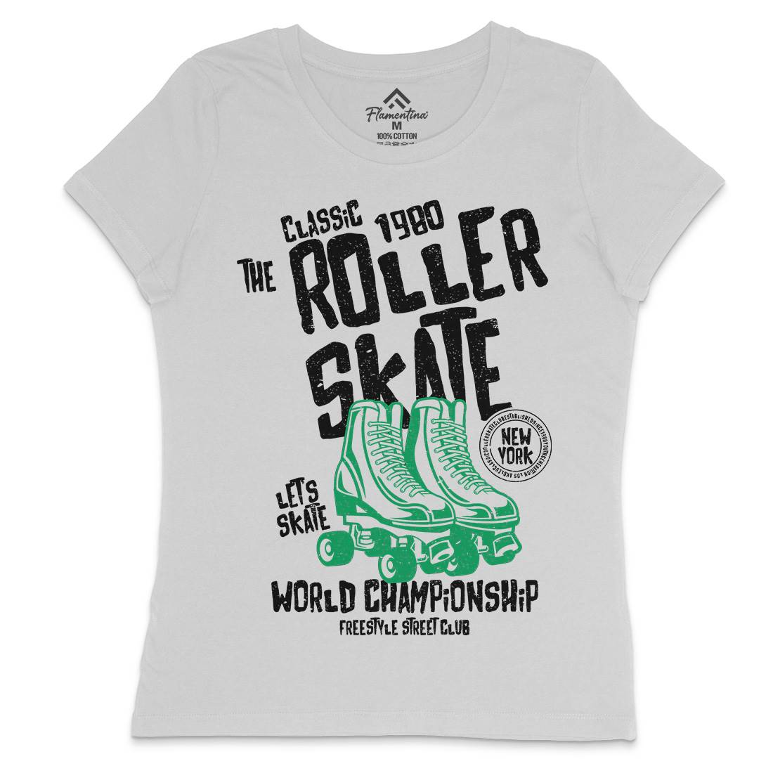Roller Womens Crew Neck T-Shirt Skate A129