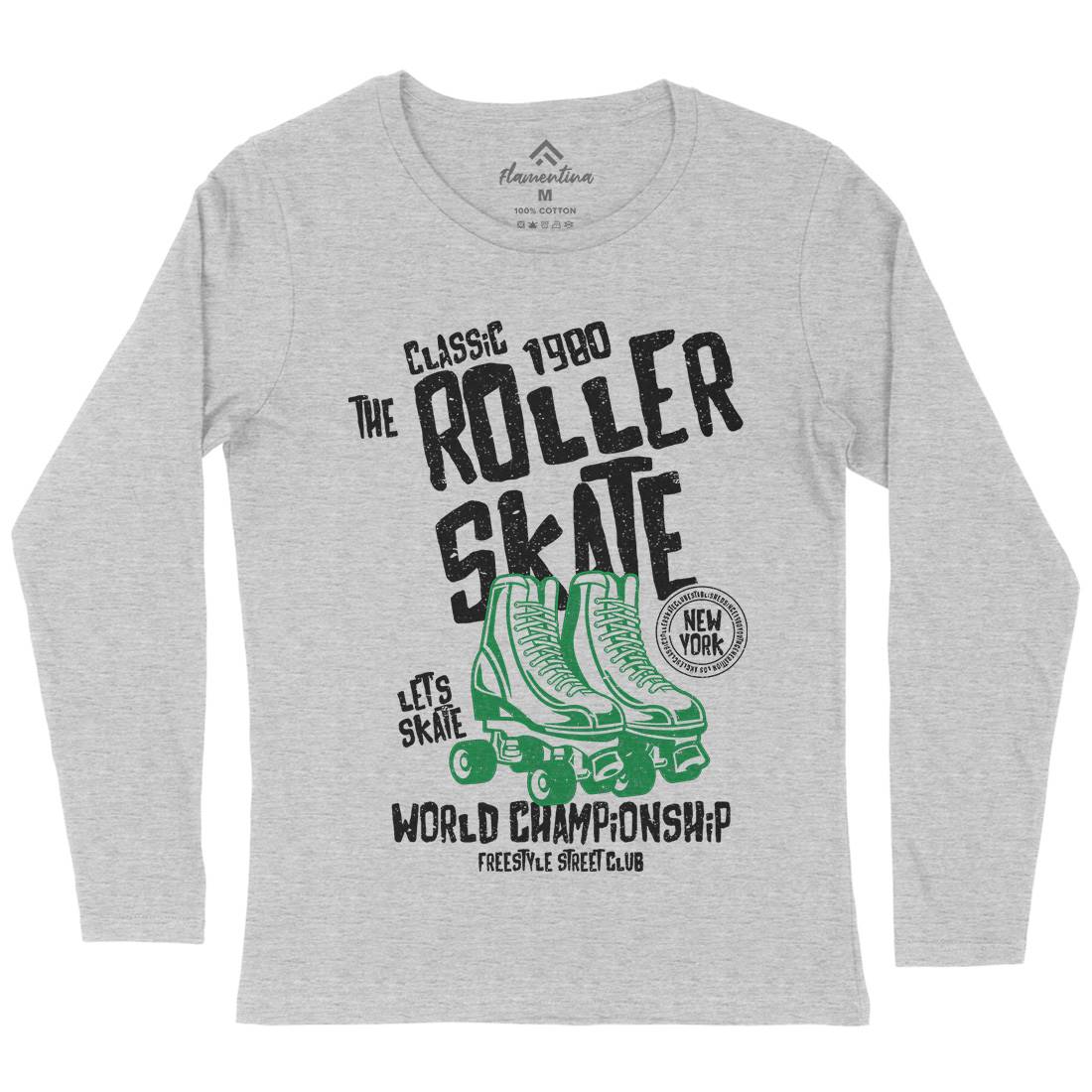 Roller Womens Long Sleeve T-Shirt Skate A129