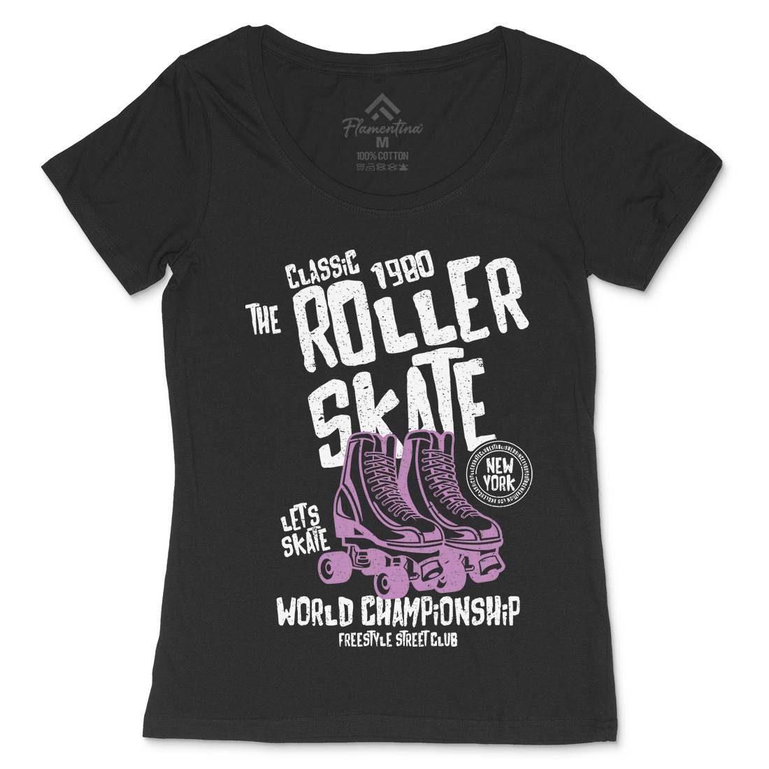 Roller Womens Scoop Neck T-Shirt Skate A129