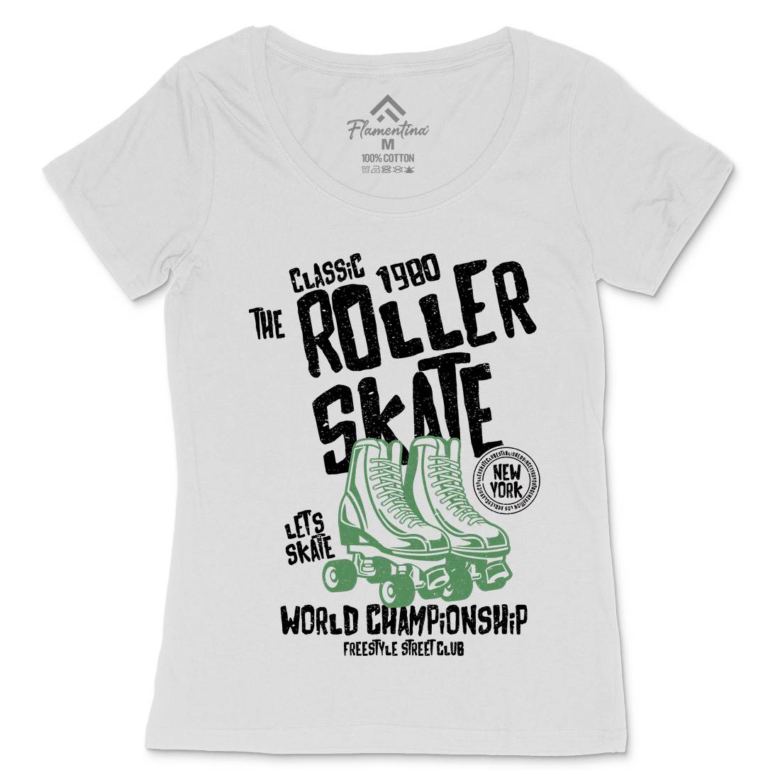 Roller Womens Scoop Neck T-Shirt Skate A129