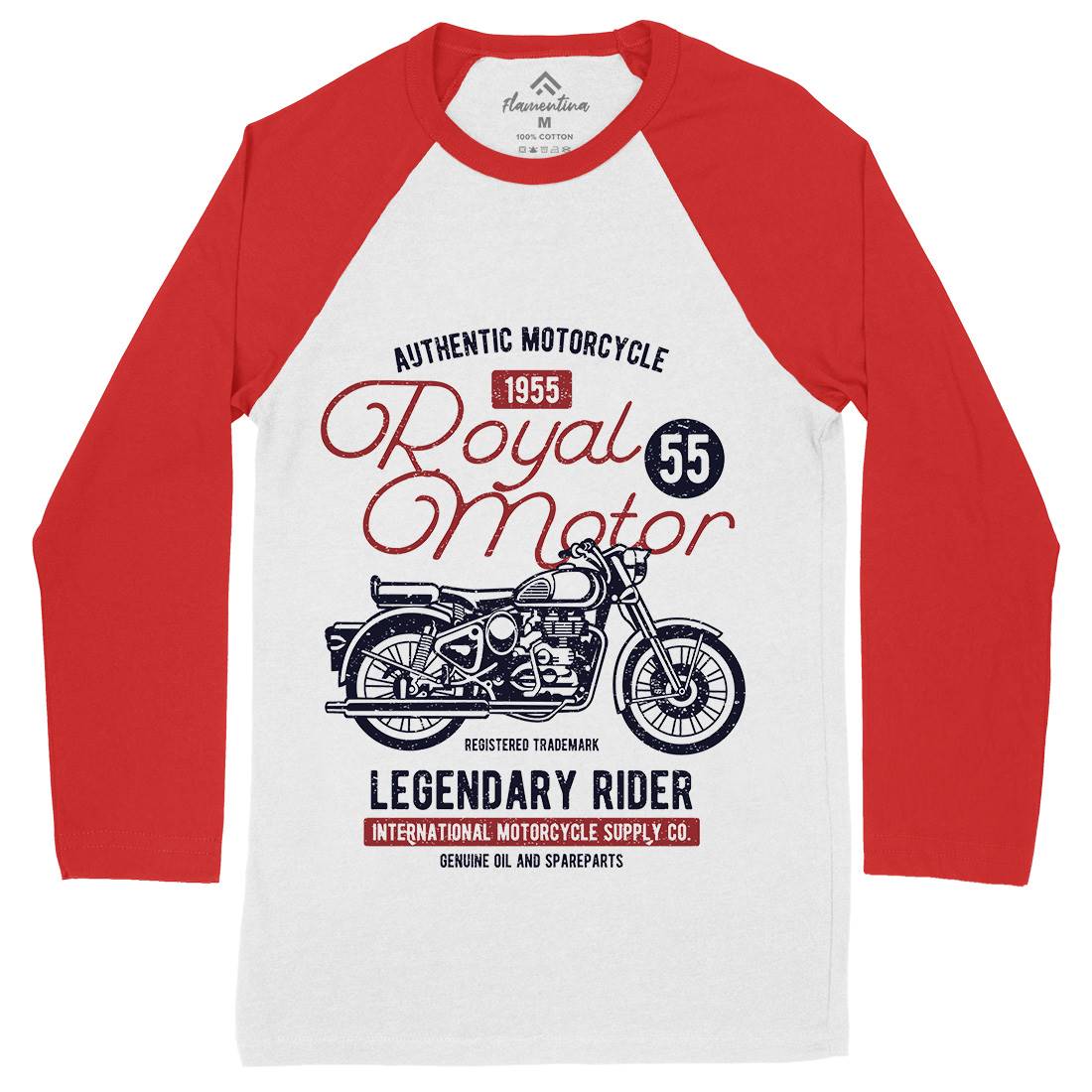 Royal Motor Mens Long Sleeve Baseball T-Shirt Motorcycles A130